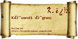 Kövendi Ágnes névjegykártya