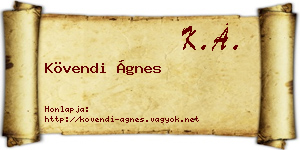 Kövendi Ágnes névjegykártya